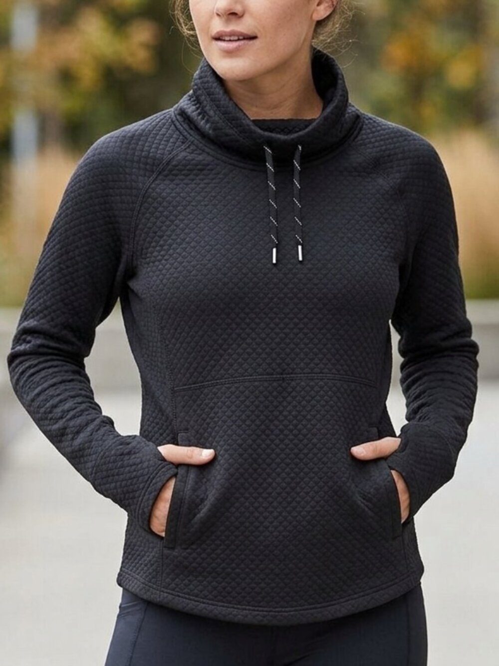 Marmot Annie Quilted Cowl Neck Pullover Sweater Charcoal Grey Womens Size XS